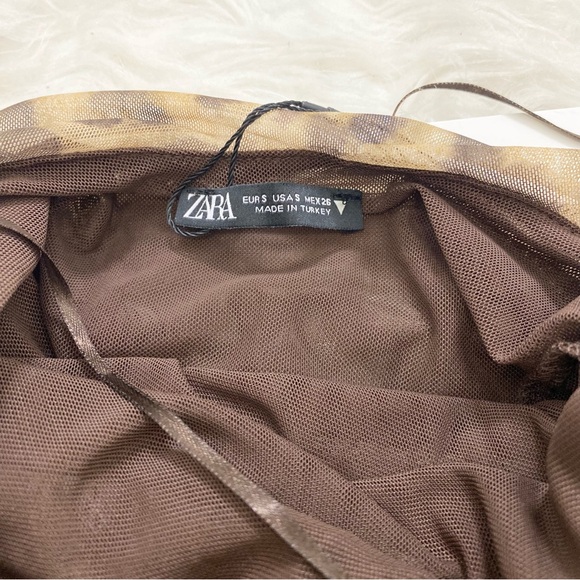 Zara Leopard Print Tulle Midi Dress - Picture 3 of 3